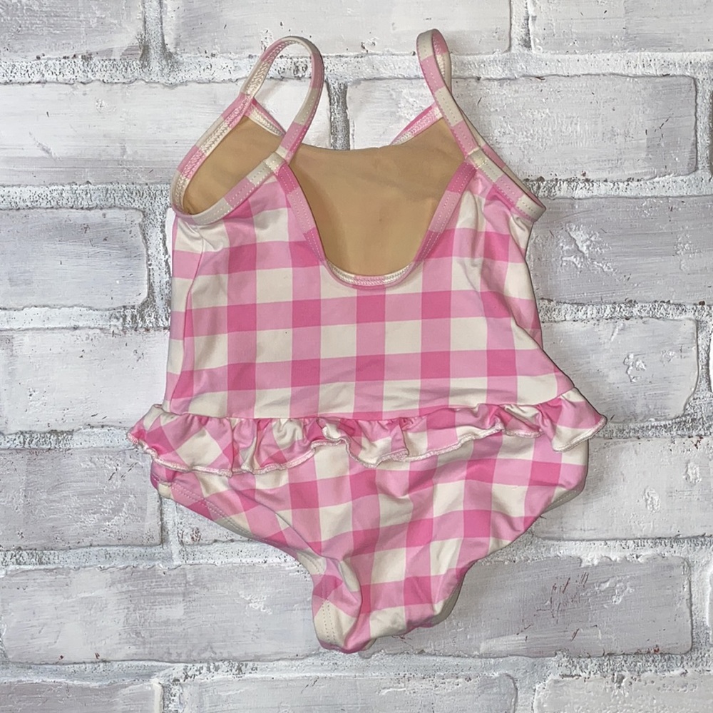 Lilly Pulitzer pink & white plaid ruffle swimsuit 3-6m - Picture 3 of 4